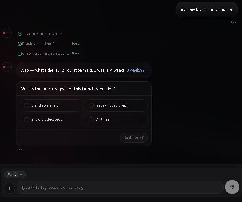 Socializioz campaign workspace showing active campaigns, drafts, and scheduled posts